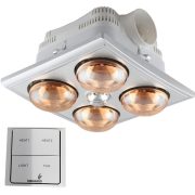 Đèn sưởi nhà tắm 4 bóng âm trần điều khiển từ xa Heizen HE4BR