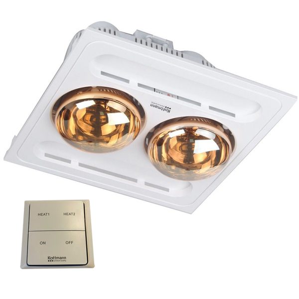 Đèn sưởi nhà tắm 2 bóng âm trần điều khiển từ xa Kottmann K9R 2025